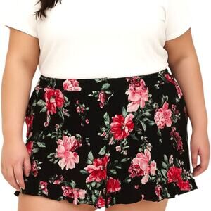 Torrid‎ Floral Gauze Ruffle-Hem Pull-On Shorts – 5X (28)